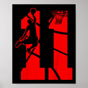Kids 11 Year Old 11th Basketball Birthday PartyThe Poster