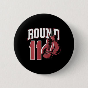 Kids 11 Year Old Boxer Bday Party 11th Birthday Bo 6 Cm Round Badge
