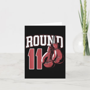 Kids 11 Year Old Boxer Bday Party 11th Birthday Bo Card