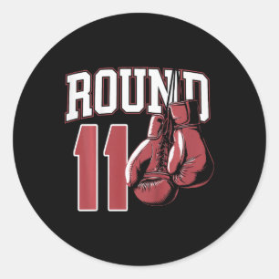 Kids 11 Year Old Boxer Bday Party 11th Birthday Bo Classic Round Sticker