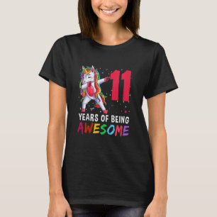 Kids 11 Year Old Girls Teens Dabbing Unicorn 11t T-Shirt