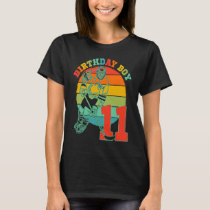 Kids 11 Year Old Ice Hockey Retro Birthday Party 1 T-Shirt