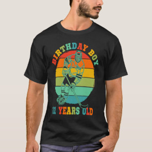 Kids 11 Year Old Ice Hockey Retro Birthday Party 1 T-Shirt