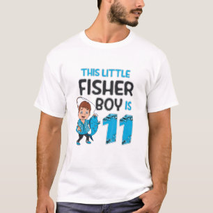 Kids 11 Year Old Little Fisherboy Fishing Children T-Shirt