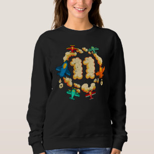 Kids 11th Birthday Aeroplanes Boys Girls 11 Years Sweatshirt