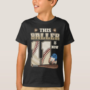 Kids 11th Birthday Baseball Boy Eleven Year Old T-Shirt