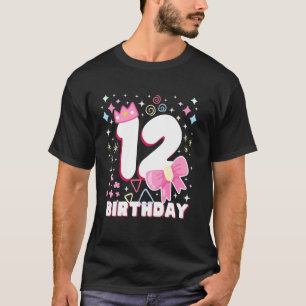 Kids 12 Twelfth 12th Birthday Girls Bday Princess T-Shirt
