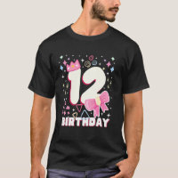 Kids 12 Twelfth 12th Birthday Girls Bday Princess 