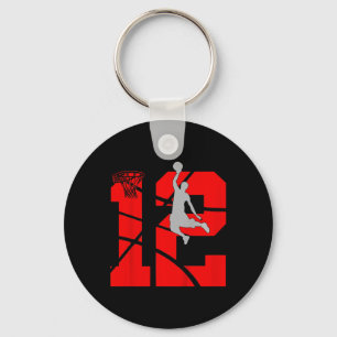 Kids 12 Year Old 12th Bysketbyll Birthday Partythe Key Ring