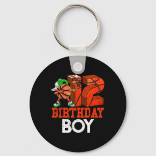 Kids 12 Year Old Bysketbyll Dabbing 12th Birthday Key Ring
