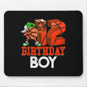 Kids 12 Year Old Bysketbyll Dabbing 12th Birthday Mouse Pad