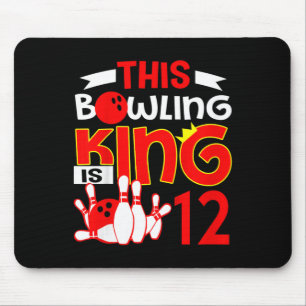 Kids 12th Birthday Graphic - This Bowling King Is Mouse Pad