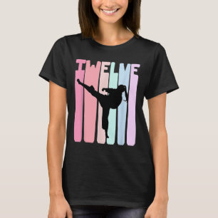 Kids 12th Birthday Retro Taekwondo Karate Girls 12 T-Shirt