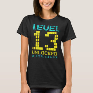 Kids 13 Year Old Level Unlocked Gaming Vintage Bir T-Shirt