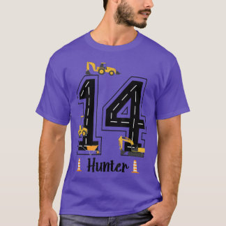 Kids 14th Birthday Crane Excavator Truck 14 Year O T-Shirt