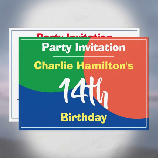 Kid's 14th Birthday Party Invitation (Creator Uploaded)