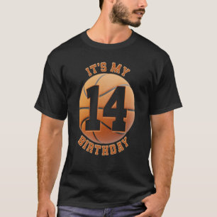kids 14year Old Birthday  Boys basketball 14th bir T-Shirt
