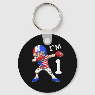 Kids 1 Birthday American Football Dabbing 1 Year O Key Ring
