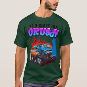 Kids 1st Birthday Boy Blaze Car 1 Year Old Monster T-Shirt