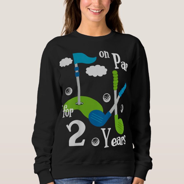 Kids 1st Birthday Golf Funny Golfer 1 Year Old Boy Sweatshirt (Front)