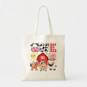 Kids 1st Birthday One Year Old Farm Theme Animals  Tote Bag