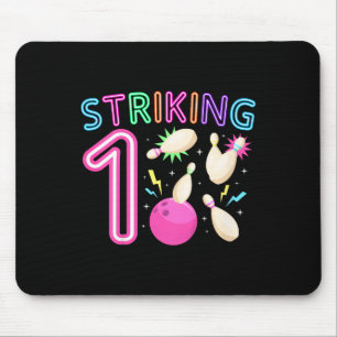 Kids 1st Birthday Party Bowling Girl 1 Year Old Bo Mouse Pad
