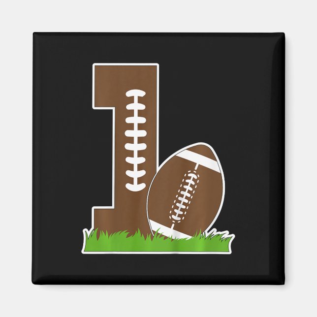 Kids 1st Birthday Party Football Boy One Year Old  Magnet (Front)