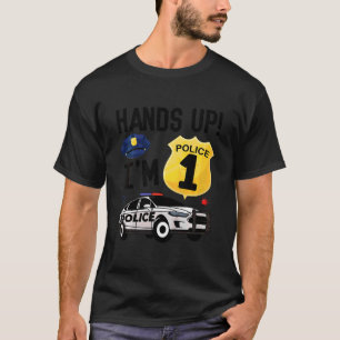 Kids 1st Birthday Party Policeman Boy One Year Old T-Shirt