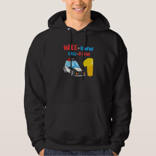 Kids 1st Birthday Toddler Police Officer Car Hoodie