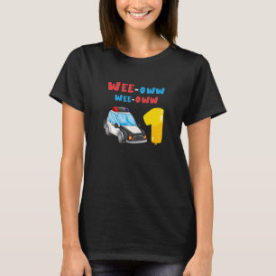 Kids 1st Birthday Toddler Police Officer Car T-Shirt