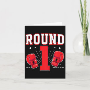 Kids 1st Boxing Birthday Party One Year Old Boxer Card