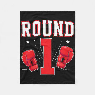 Kids 1st Boxing Birthday Party One Year Old Boxer Fleece Blanket