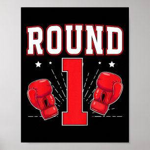 Kids 1st Boxing Birthday Party One Year Old Boxer  Poster