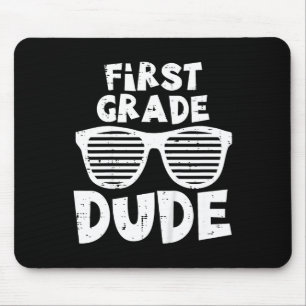Kids 1st Grade Dude Byck To School First Day Of Sc Mouse Pad