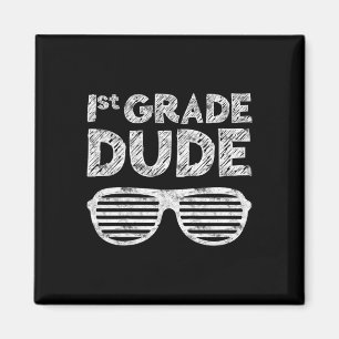 Kids 1st Grade Dude  First Grade Back To School   Magnet