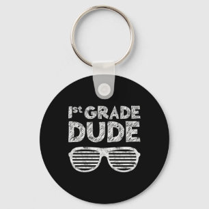 Kids 1st Grade Dude First Grade Byck To School Key Ring