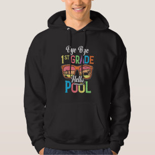 Kids 1st Grade Hello Pool Teacher Student -Summer  Hoodie
