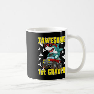 Kids 1st Grade Monster Truck Dinosaur Megalodon Sh Coffee Mug