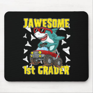 Kids 1st Grade Monster Truck Dinosaur Megalodon Sh Mouse Pad