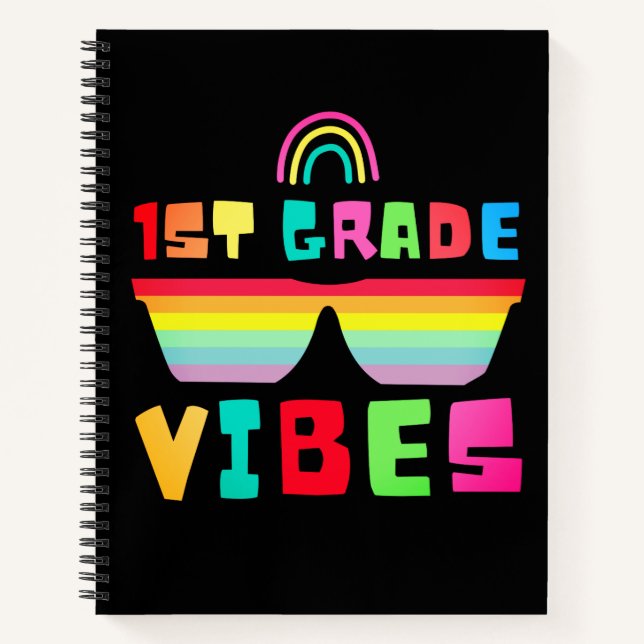 Kids 1st Grade Vibes-First Grade Back To School Notebook (Front)