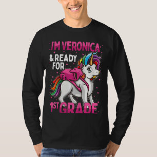 Kids 1st Grader Unicorn I'm Veronica And Ready For T-Shirt