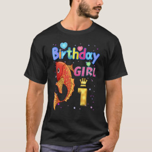 Kids 1Years Old Fish Its my 1th birthday Girl Fish T-Shirt