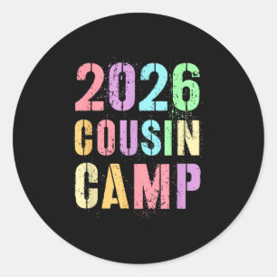 Kids 2026 cousin camp family vacation crew auntie classic round sticker