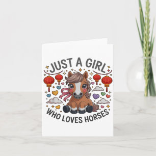 Kids 2026 Just Girl Who Loves Horses Pony Fortune Card