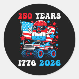 Kids 250th Anniversary 1776 2026 Usa 4th Of July B Classic Round Sticker