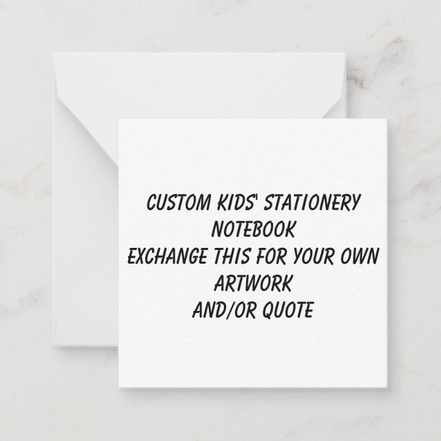Kids 2.5" x 2.5" Flat Note Create Your Own Card (Front)
