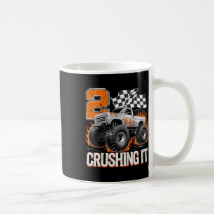 Kids 2 Crushing It Monster Truck Cool 2nd Birthday Coffee Mug