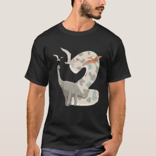 Kids 2 Year Old 2Nd Birthday Boy T Rex Dinosaur T-Shirt