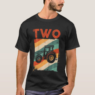 Kids 2 Year Old 2nd Birthday Tractor Farmer Boys T-Shirt