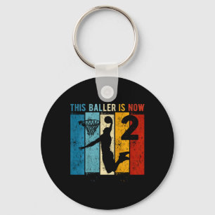 Kids 2 Year Old Basketball 2nd Birthday Boy Key Ring